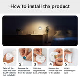 Motion Sensor Night Light Pack of 3 – Battery LED Stick-On Cold White
